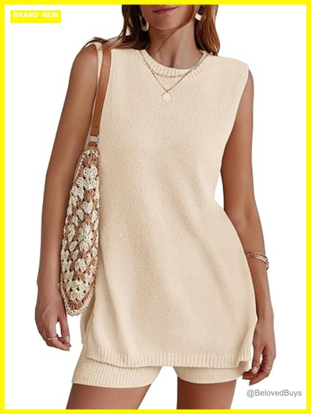 Sleeveless Knit Tunic Top & Shorts Lounge Set